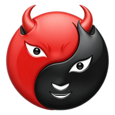 Yin Yang with Devil Combination sticker