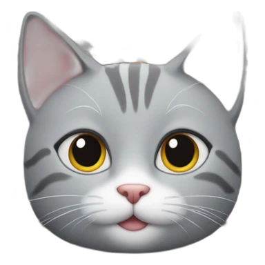 grey cat outside a doughnut shop sticker