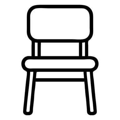 A basic chair, furniture item for sitting sticker