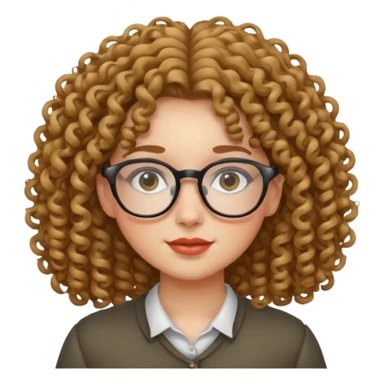 una chica con rizos y  con gafas sticker