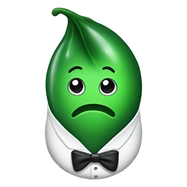green pee pod wearing tuxedo sticker