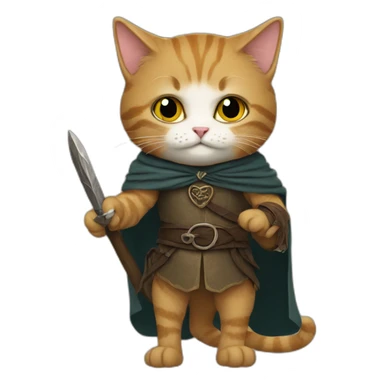 cat in a lord of the rings costume sticker