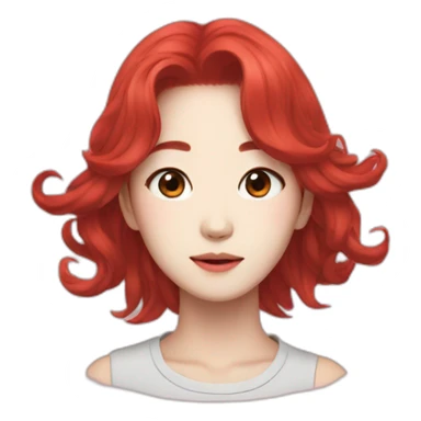 Hyunjin red haire sticker