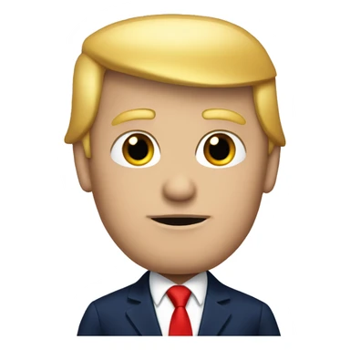 Donald Trump with navy suit and red tie  sticker