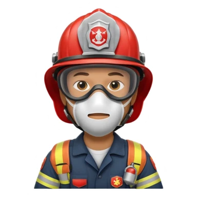 Firefighter with mouth Mask sticker