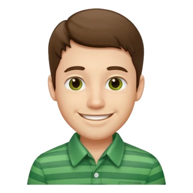 Man with green Striped Shirt not a t shirt sticker