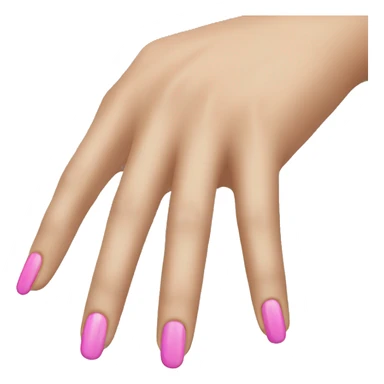  finger with pink nail sticker