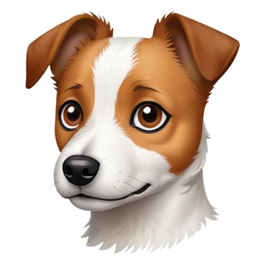 super scruffy jack russell mix white face  sticker