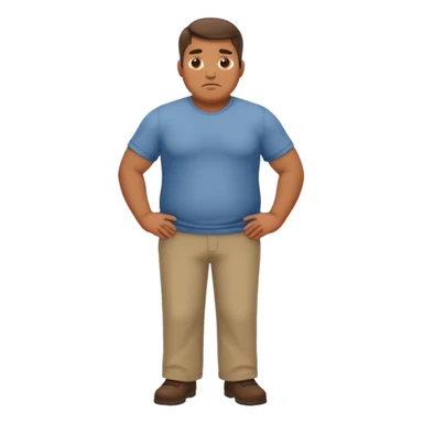 stocky man concentrating full length sticker