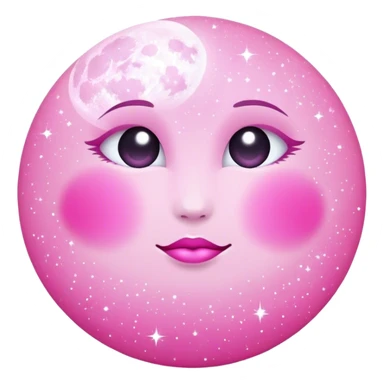 Pink sparkles with moon sticker