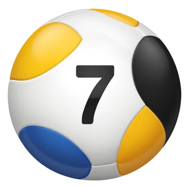Pool table back ball with the number 7 only one number on the ball sticker
