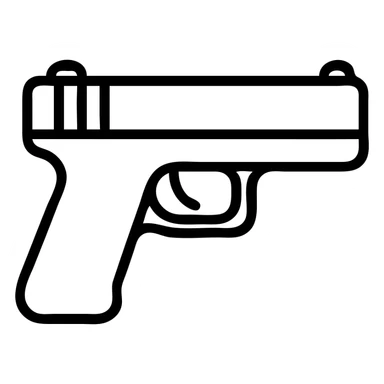 a Glock pistol, outlined icon style sticker