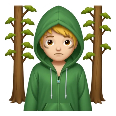 forest rogue in oversized hoodie pajamas sleepy face sticker