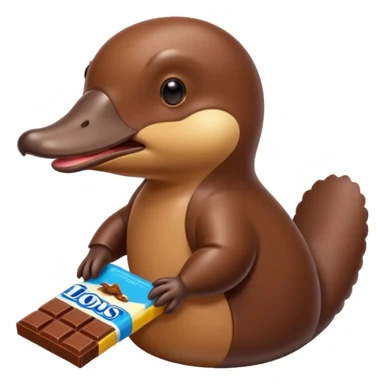 platypus eating eating chocolate sticker