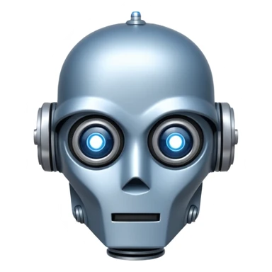 Crée-moi un robot sympathique, pour un chatbot moderne, je veux uniquement la tête sans le corps inspiré de Star Wars sticker