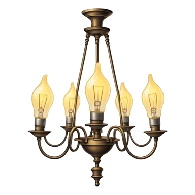 light bulb on a chandelier sticker