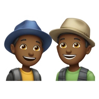 boys in hats sharing smiles sticker