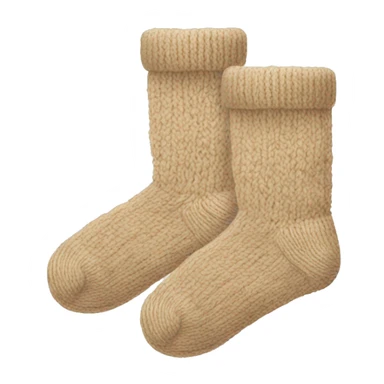 Pair of beige knitted socks sticker