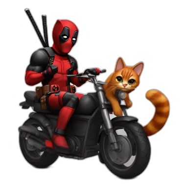 Deadpool riding nian cat sticker