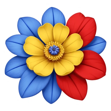 One Yellow flower and one blue flower with red band  sticker