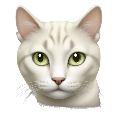 beige, dark/grey, white cat with really pale green eyes  sticker