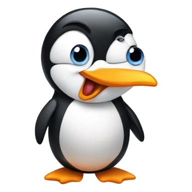 Penguin sticking tongue out and winking sticker