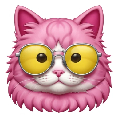 Pink Cat With Lemon Sunglasses  sticker