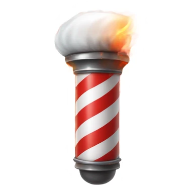 barber pole on fire sticker