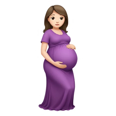 very heavily pregnant overdue woman with very  elarge belly  sticker