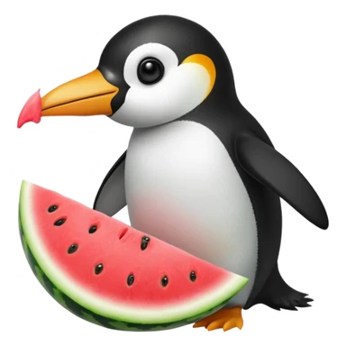 penguin who is eating watermelon sticker