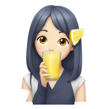 Hinata from haiyku drinking lemonade sticker