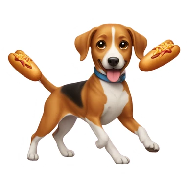 Dog skating a corn dog sticker