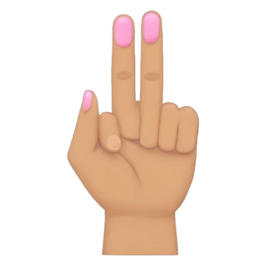 middle & ring finger crossed, pinky out, index out, and thumb tucked; making a W sticker