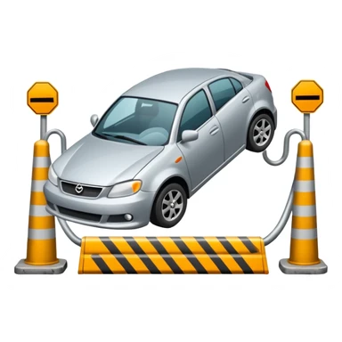 car crashed to a trafic barrier sticker