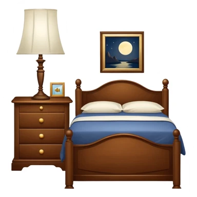 A Cupboard-commode-drawer-night-bed-stand furniture with a night lamp NEAR BED sticker