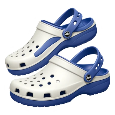 Pure white Crocs clogs, clean matte texture, ventilation holes visible, minimal lighting, dark neutral background, realistic product photo, no logos, no text. no color other than white sticker