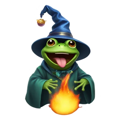 Frog wizard fireball sticker