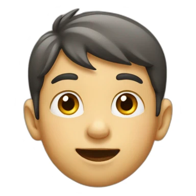 little boy point at his ear sticker