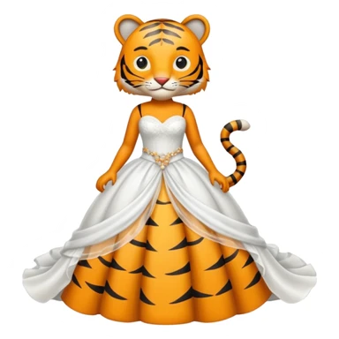 Tiger wearing a wedding dress sticker