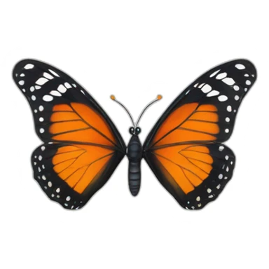 the two most beautiful black and orange butterflies sticker
