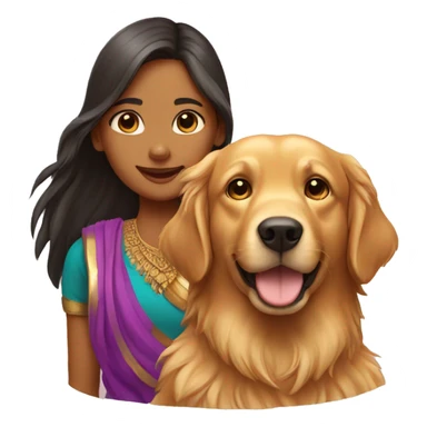 Golden retriever with an Indian Girl sticker