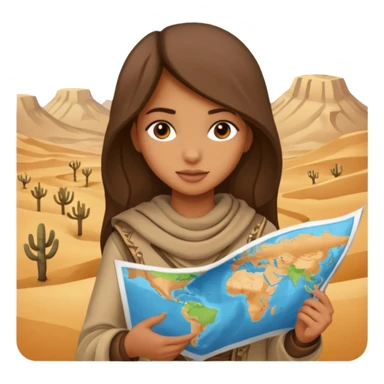 Girl + hood + map,Desert Nomads. sticker