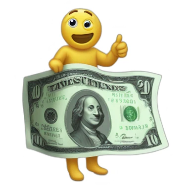 Une huître qui porte un billet de cinquante euros sticker