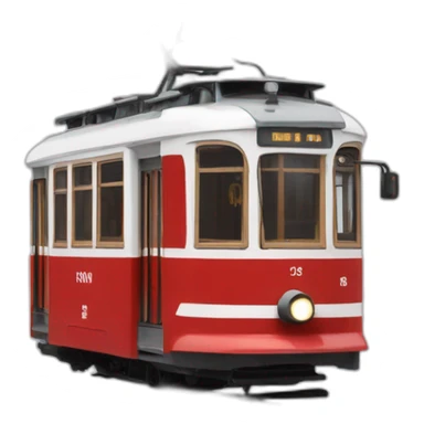 Prague tram red and white old sticker