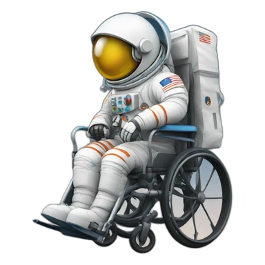 An astronaut in a wheelchair  sticker