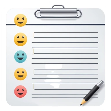 worksheet-style paper with checkboxes and horizontal lines, like a classroom handout sticker