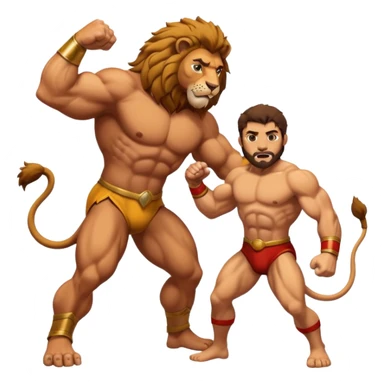 Hercules wrestling a lion sticker