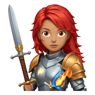 woman fire armored warrior sticker
