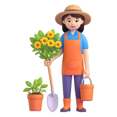 young white gardener sticker