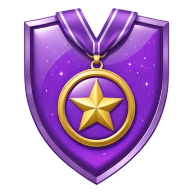 Purple Glitter military medal shield sticker